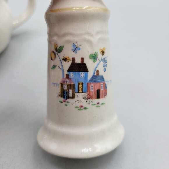 Vintage Heartland Gravy Boat Salt Pepper Shakers Floral Country House Design - Picture 9 of 10